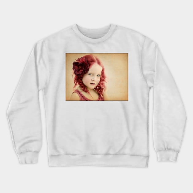 Mila as a Vintage Rose Crewneck Sweatshirt by micklyn